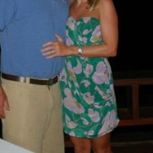 Floral tibi strapless dress